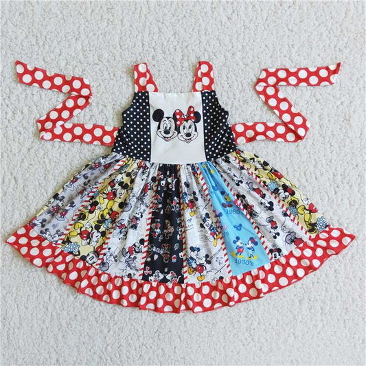 C1-16 New summer cute cartoon shoulder strap dress