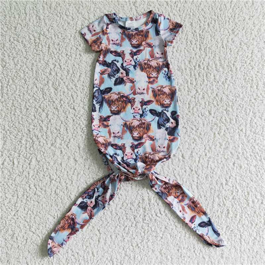 NB0001 Baby Alpine Cow Lace-Up Nightgown  D 3.1