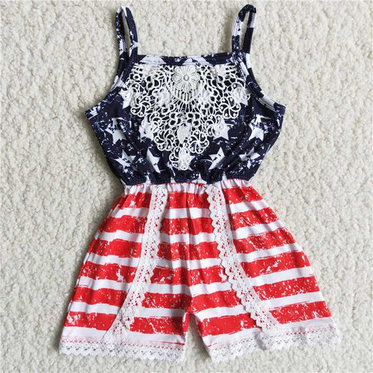 C6-10 New summer baby girls  Star Small Strap Bodysuit