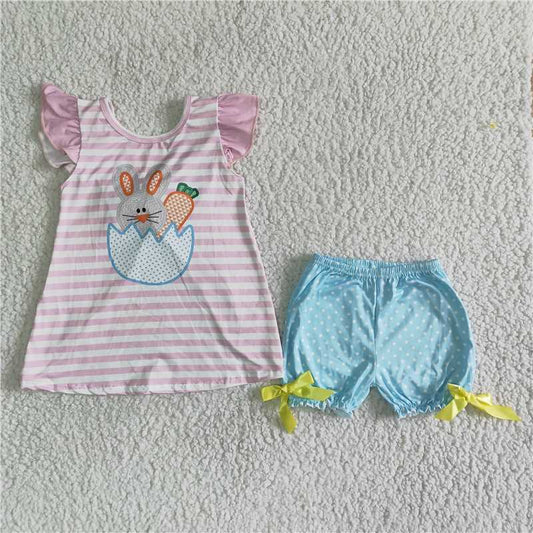 C0-28 Striped Rabbit Short Sleeve Shorts  2025 3.8