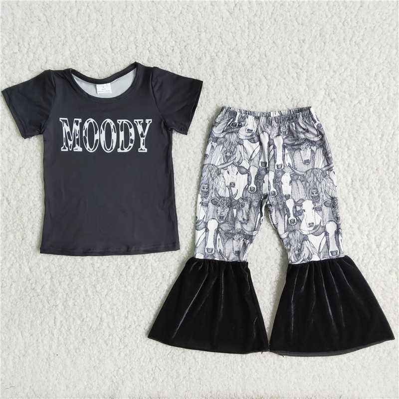C4-15 Black Top Short Sleeve Bull Tau Pants Set