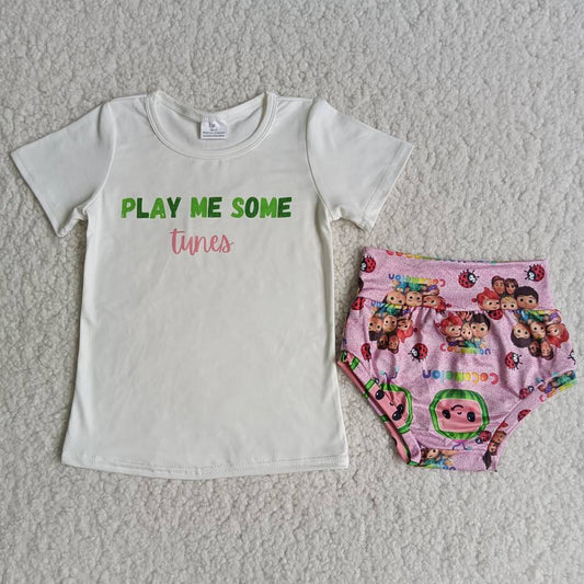 B12-10 Alphabet Watermelon Thong Set