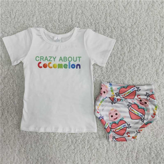 B3-9  Love cartoon thong suit