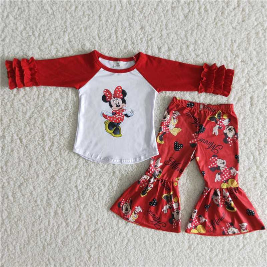 6 A14-28 cartoon long-sleeved top flared pants
