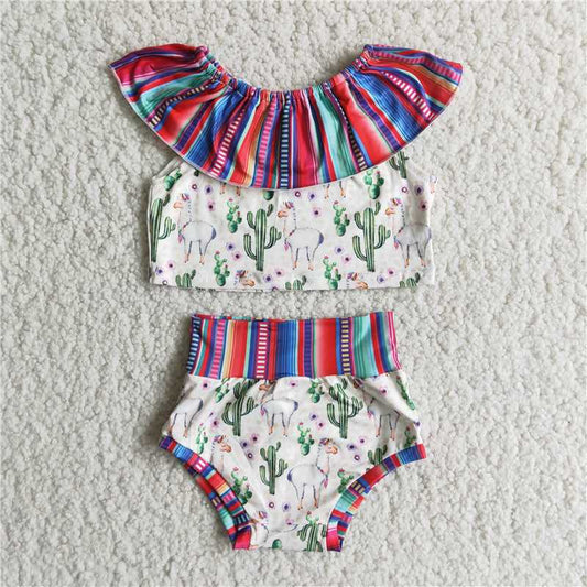 A10-2 Striped Alpaca Cactus Thong Set