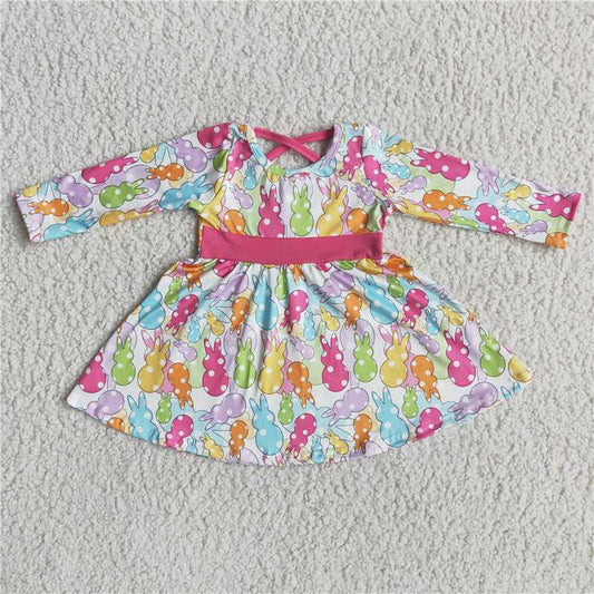 6 A18-1 Colorful Rabbit Long Sleeve Dress