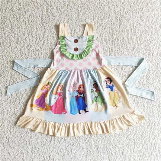 GSd0018 Blue Sling Tie Princess Dress