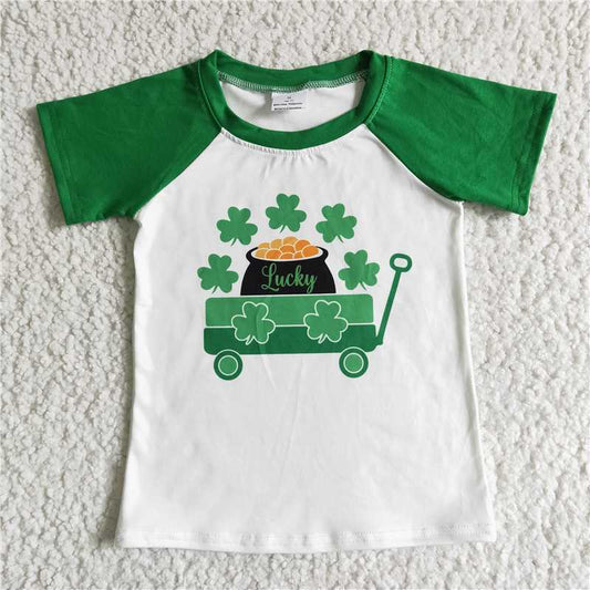 C8-1-2 Green Leaf Short Sleeve Top