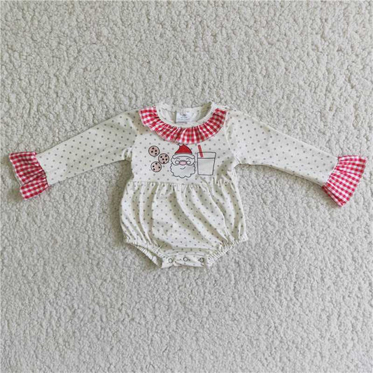 6 A18-12 Cookie Santa Mug Girls Onesie