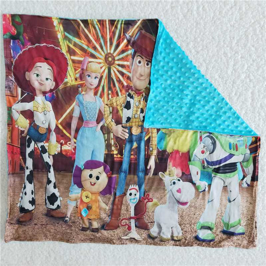 6 B11-21 Cartoon  blue baby blanket