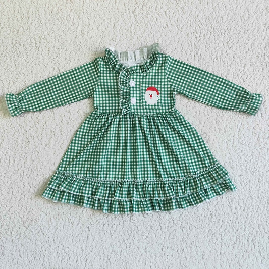 6 C10-7  Santa's Green Long Sleeve Nightdress