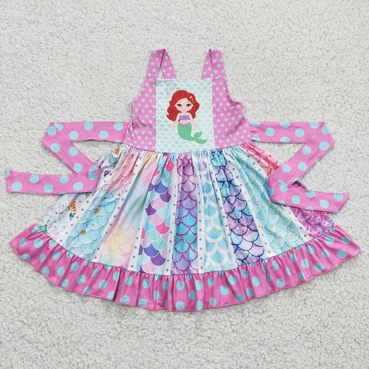C1-8 New summer pink polka dot strap dress