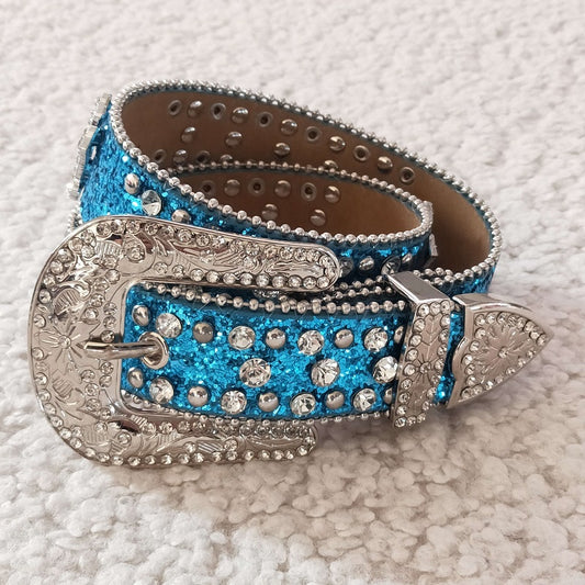 GB0008  Baby Girls Blue Diamond Belt