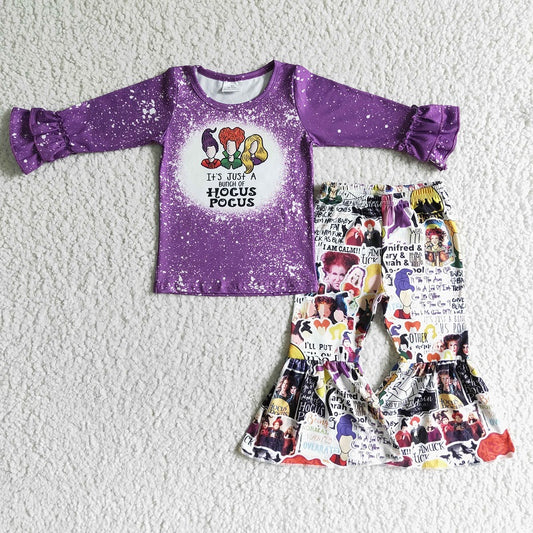 GLP0012 Halloween Purple Long Sleeve Pants Set