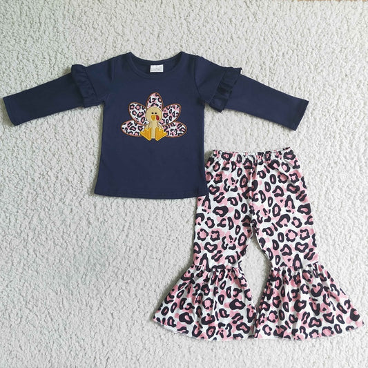 GLP0061 THANKSGIVING DAY EMBROIDERY TURKEY OUTFIT