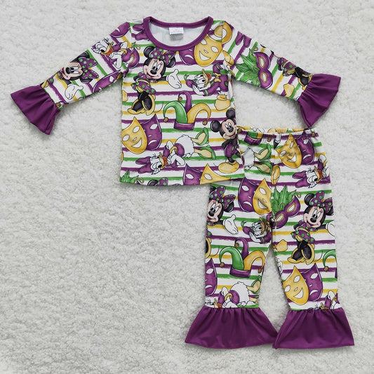 GLP0344 Girl Mask Cartoon Long Sleeve Trousers Set