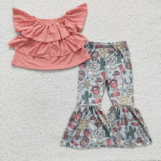 GSPO0293  baby girl clothes cow fall spring outfits
