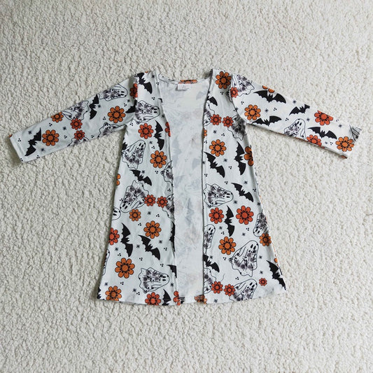 GT0042 Girls Ghost Flower Bat Long Sleeve Cardigan Jacket Girls Ghost Flower Bat Long Sleeve Cardigan Jacket