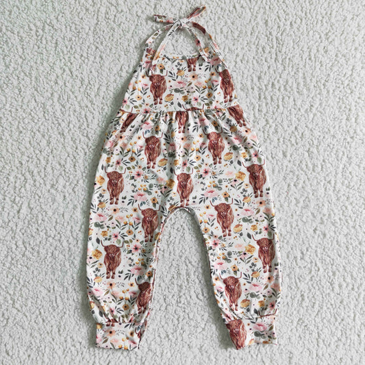 SR0042 Girls Lace Up Alpine Cow One Piece